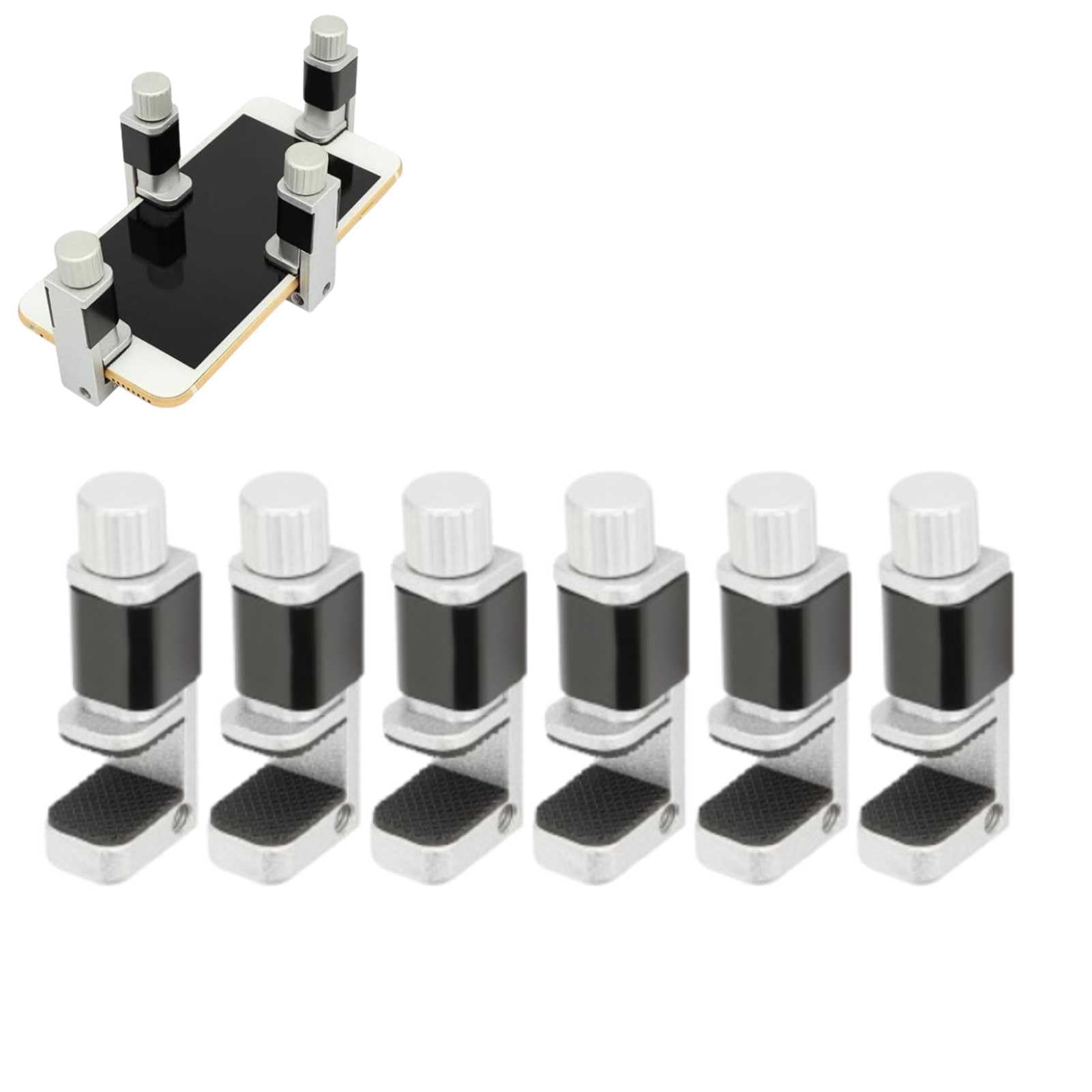 Cyrank 6PCS Adjustable Metal Clip, Fixture Fastening Clamp Clip Screen Repair Tool for Smartphone Phone Repair Clamp Universal Adjustable Fastening Clip Replacement Tool for Computer Laptop
