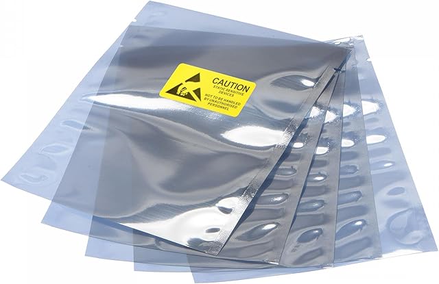 sourcing map Anti Static Bags Shielding Bag 25pcs 4.3x6inch(11x15cm) Open Top with Labels for Hard Drive HDD SSD