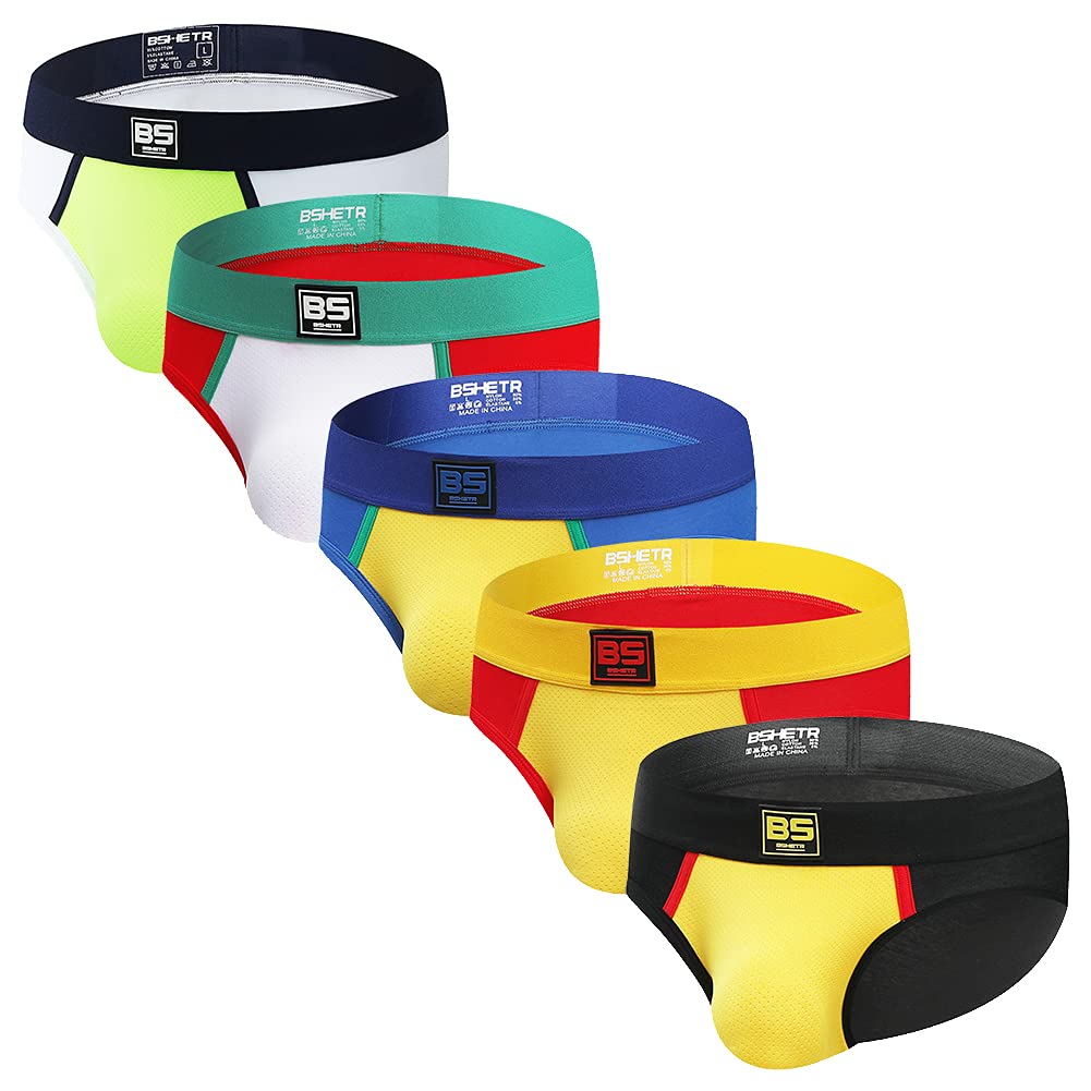 Men's Underwear Briefs 5-Pack Cotton Low Rise Multi Color Soft Underpant