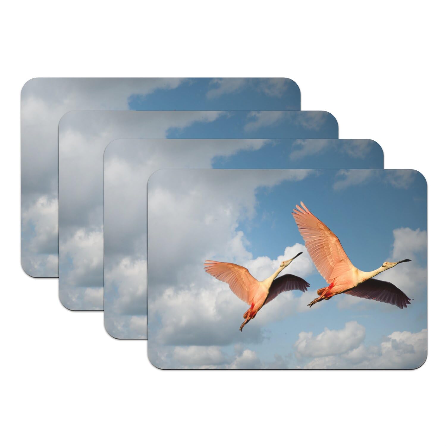 Set de table flamant rose grand format fini les assiettes qui glissent au repas x4
