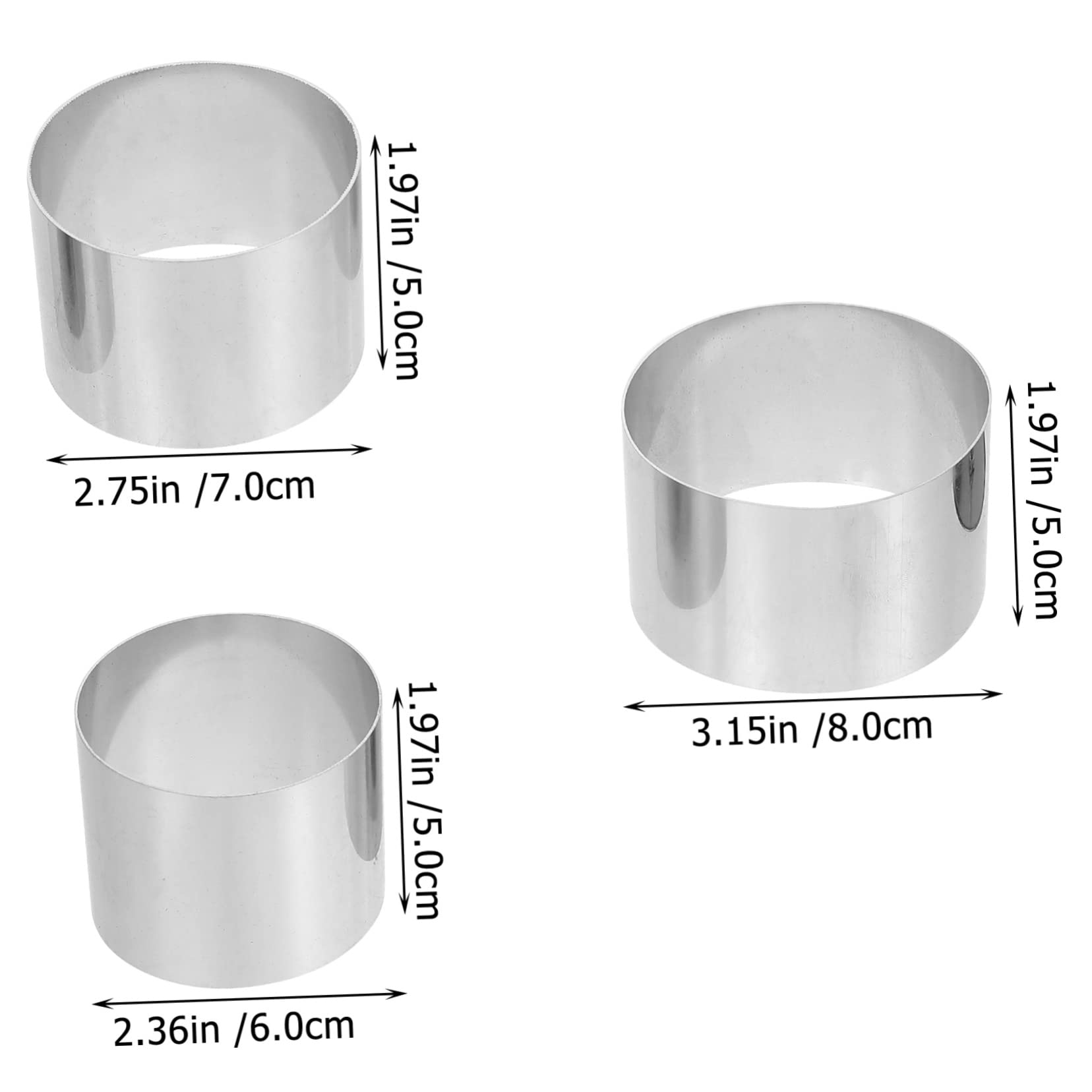 CIYODO 1 Set Stainless Steel Cake Set Mousse Rings for Baking for Cake Decorating and Mousse Preparation Non Stick Chefs