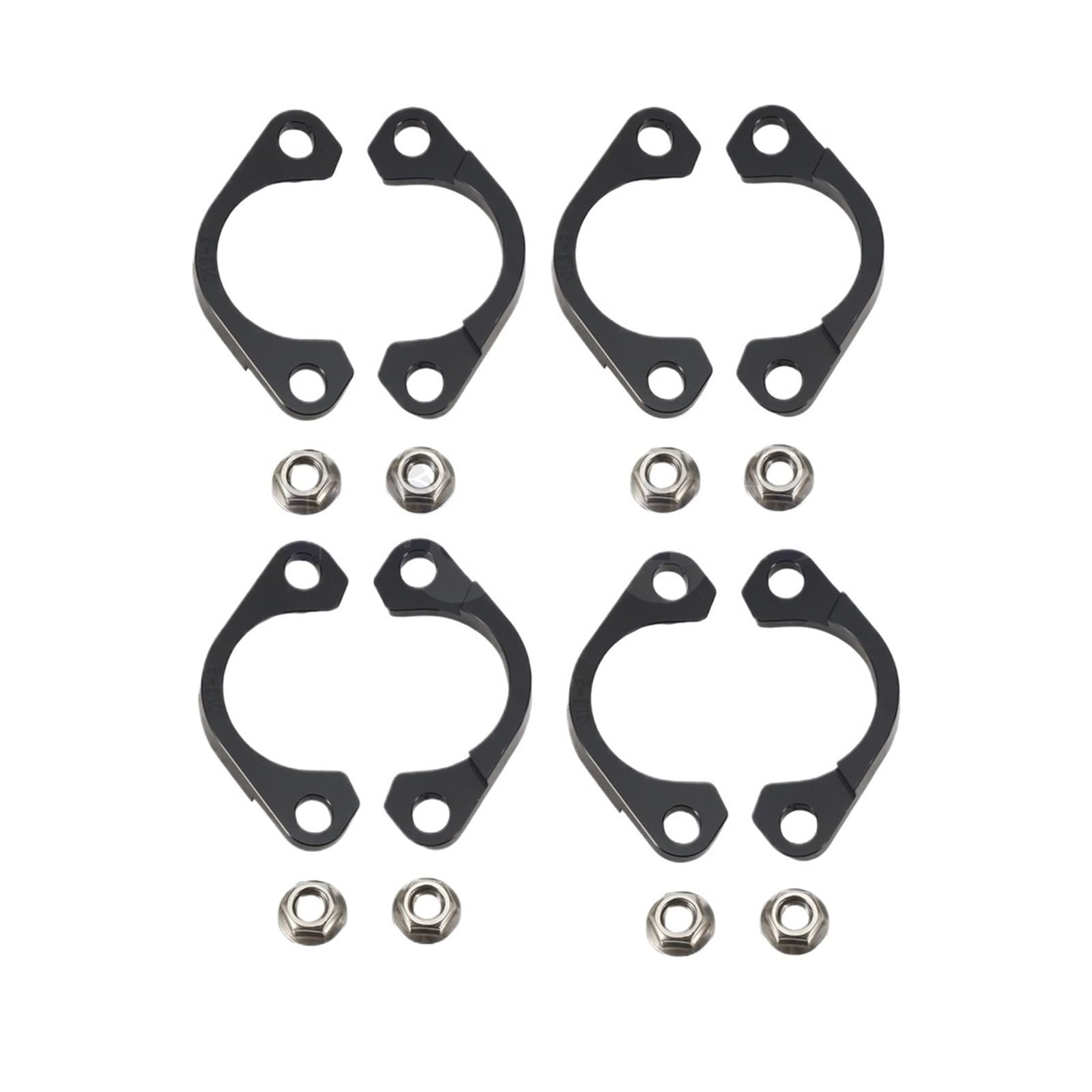 Decoration Split Flange Exhaust Muffler Flange Split Clamps for Industrial Pipes(Black)