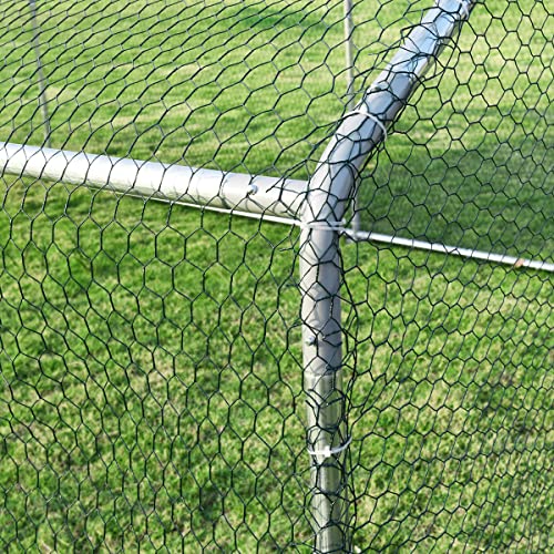 Giantex 20ft Large Metal Chicken Coop, Walk-in Chicken Run Poultry Cage with Waterproof Cover, Hen House Rabbits Habitat Farm Pen for Outdoor Backyard Farm (20 x 10 ft, Spire)