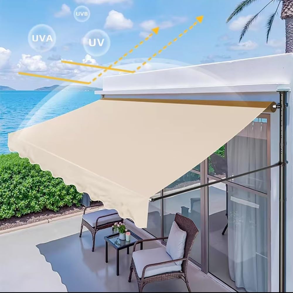 Tessuto Sostitutivo Per Tende Da Sole - 3x2.5m, Color Cachi, Impermeabile E Anti-UV