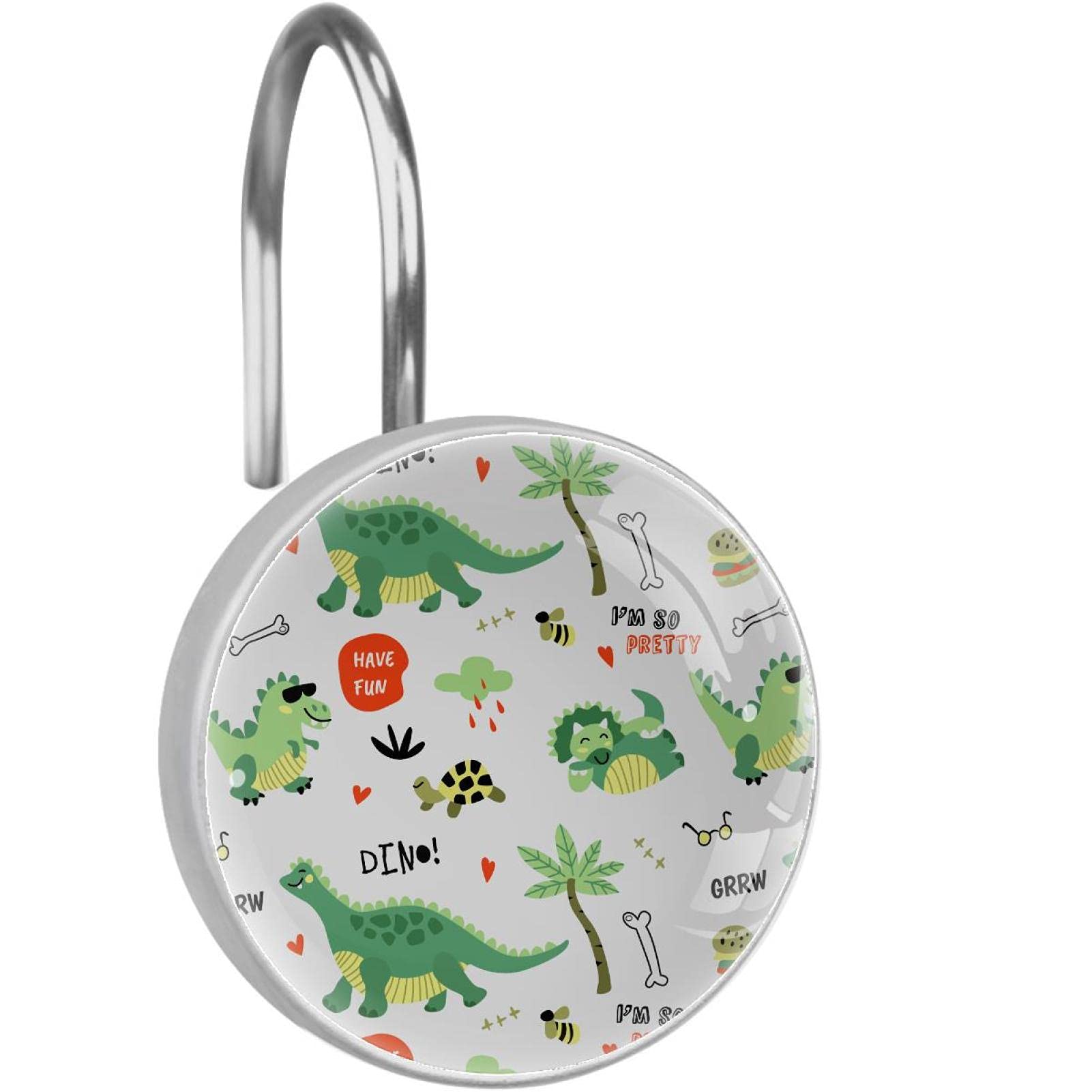 Crochets de rideau de douche dinosaure pour la salle de bain des enfants
