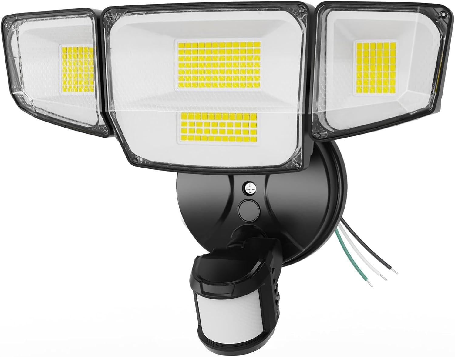 90W 10000LM LED Safety Lights Movement Sensor Out of doors Lights, 4 Head Nightfall to Daybreak, 6500K Daylight Flood Lights Out of doors Movement Sensor, IP65 Waterproof, Movement Gentle for Exterior, Storage, Yard, Porch