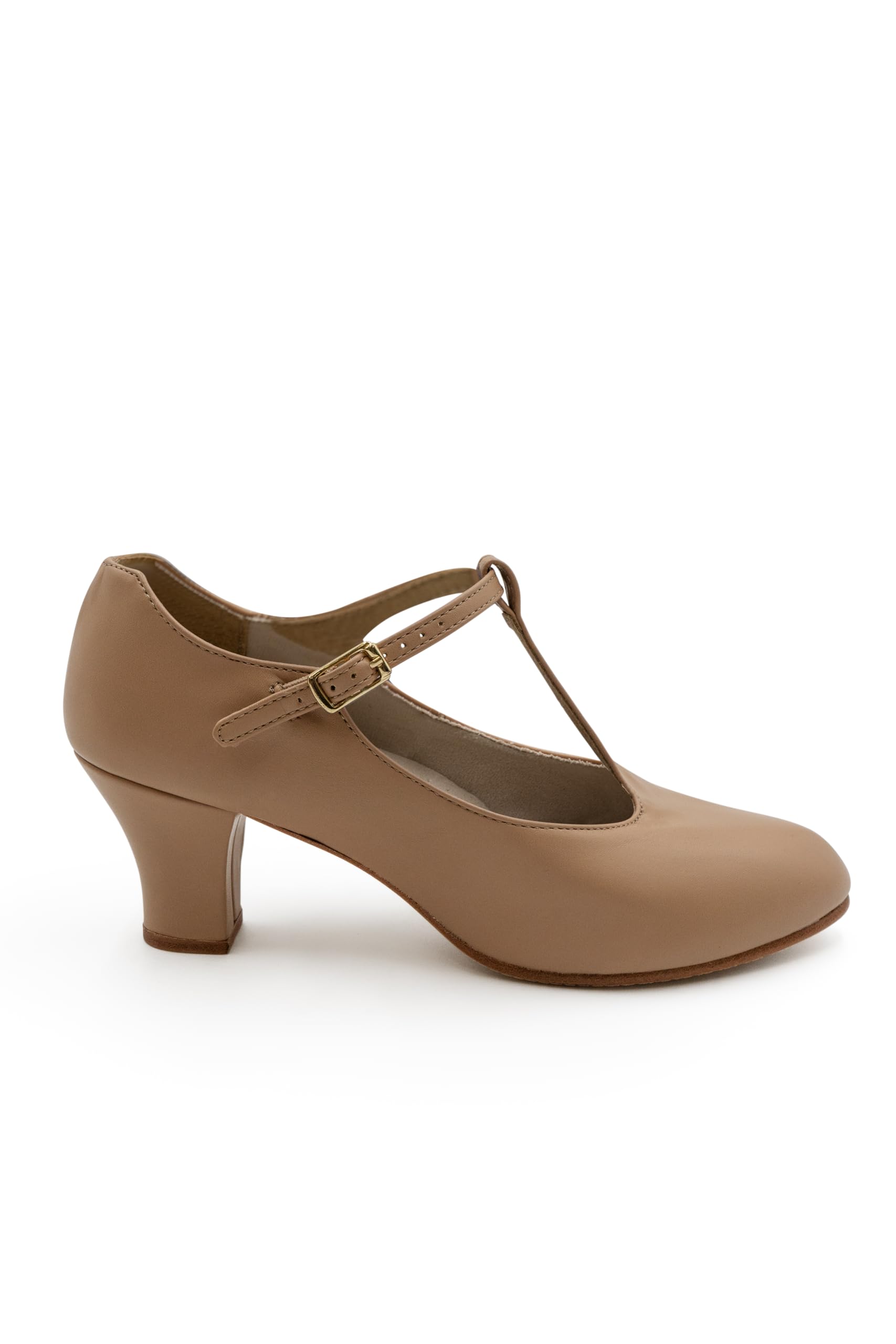 Capezio Women's Jr. Footlight T-Strap Character Shoe Oxford, 4 Wide Black