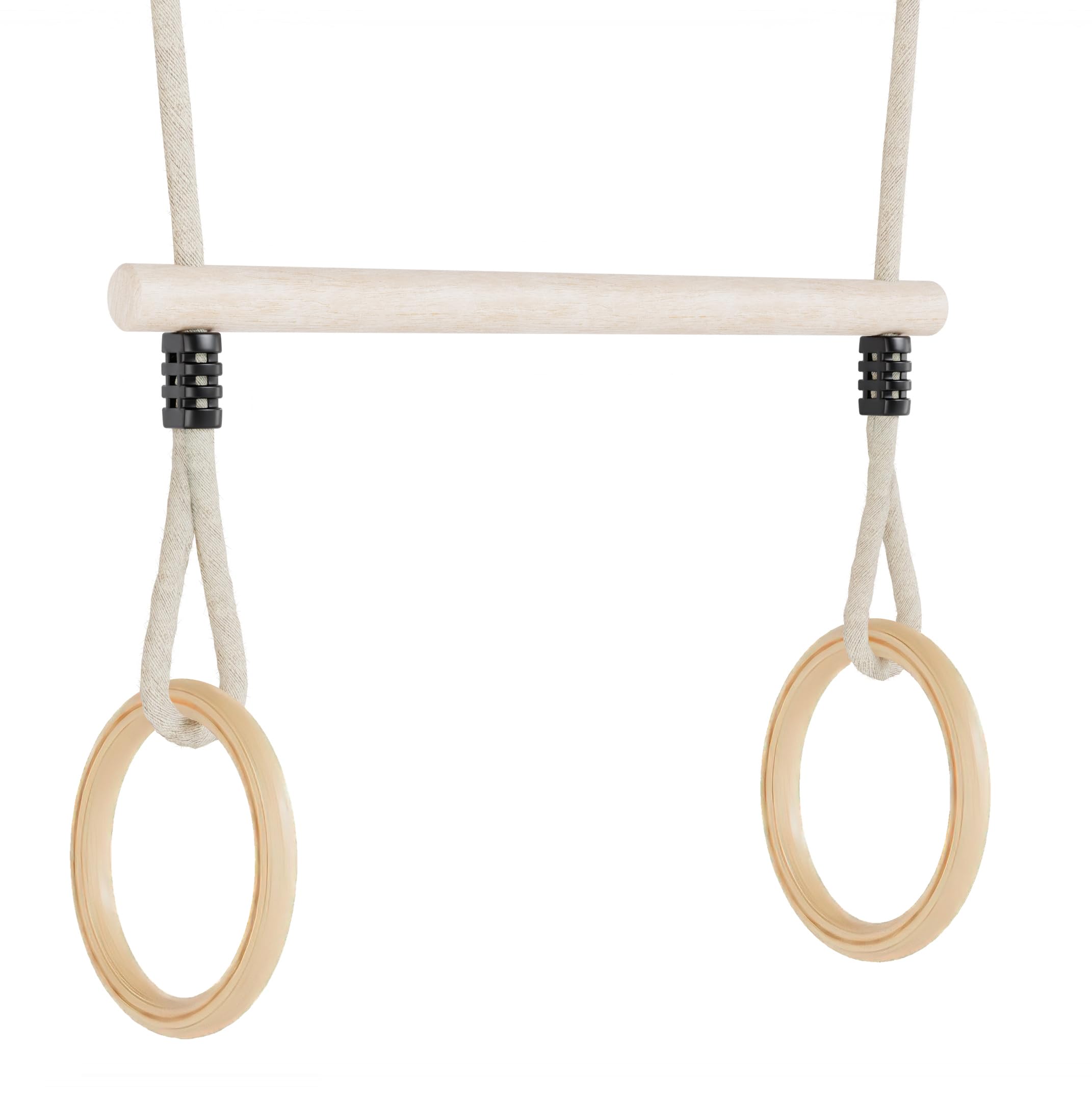 Salta Trapez mit Ringen - Trapez Schaukel aus Holz - 58cm - Höhenverstellbar