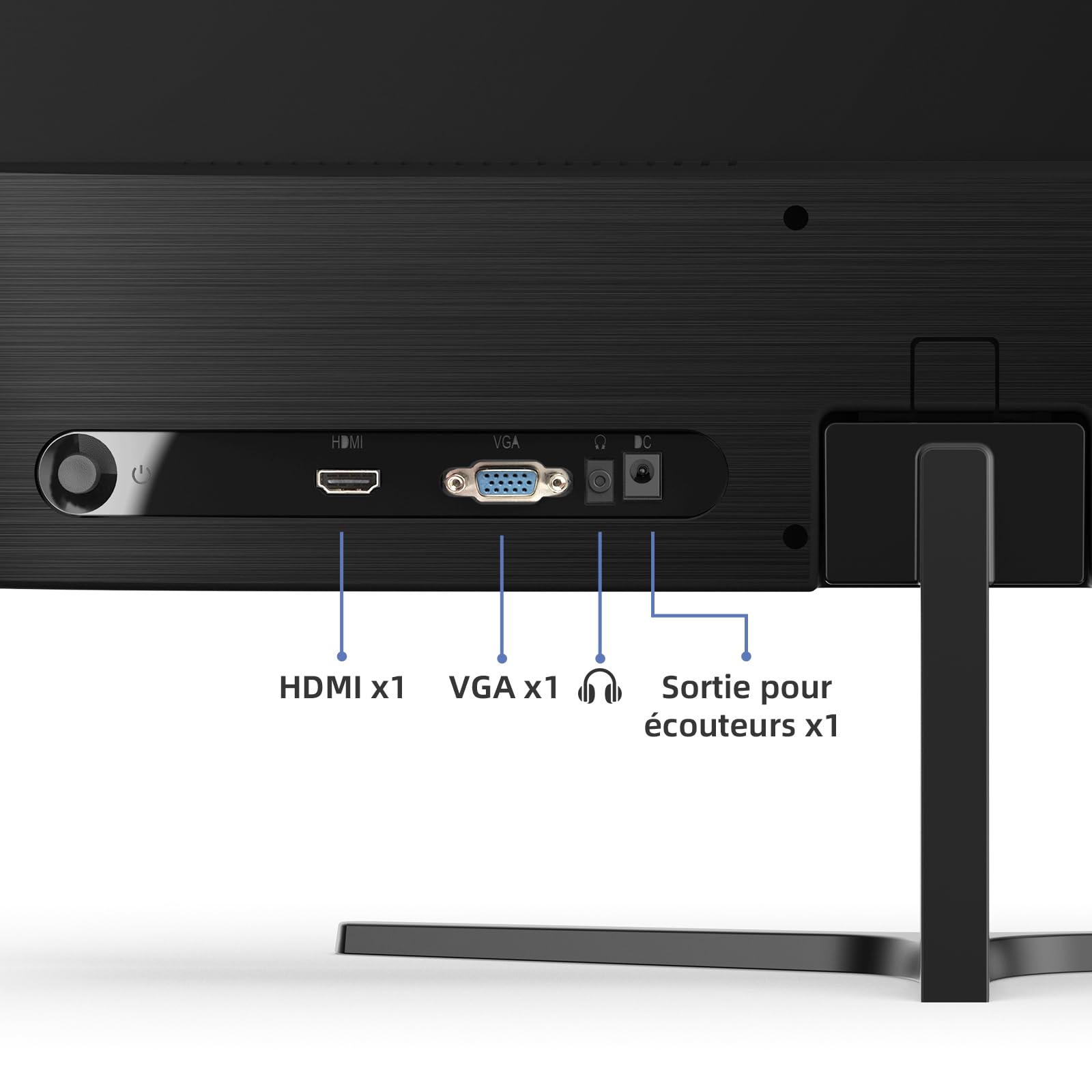 CHiQ Moniteur PC 22F650 22" FHD (1920 x 1080), 100 Hz + FreeSync, Design Ultra-Fin, 100% de la Gamme sRGB, HDMI, VGA, Montage VESA, Nouveau modèle 2024