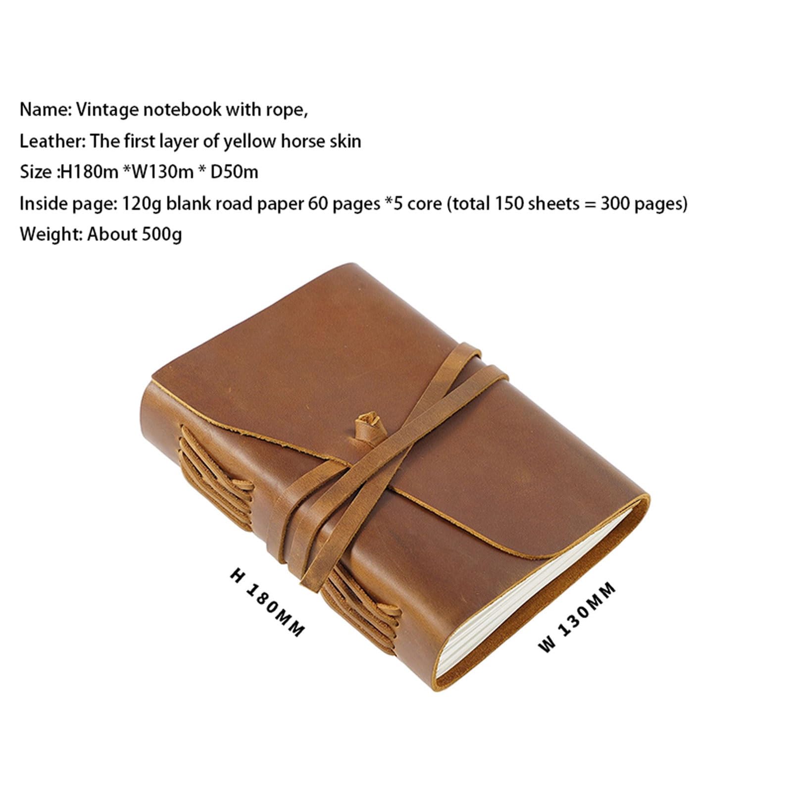 esmen Carnet de voyage en cuir, couverture vintage couche supérieure, bloc-notes rechargeable à feuilles mobiles, journal papier vierge(Coffee)
