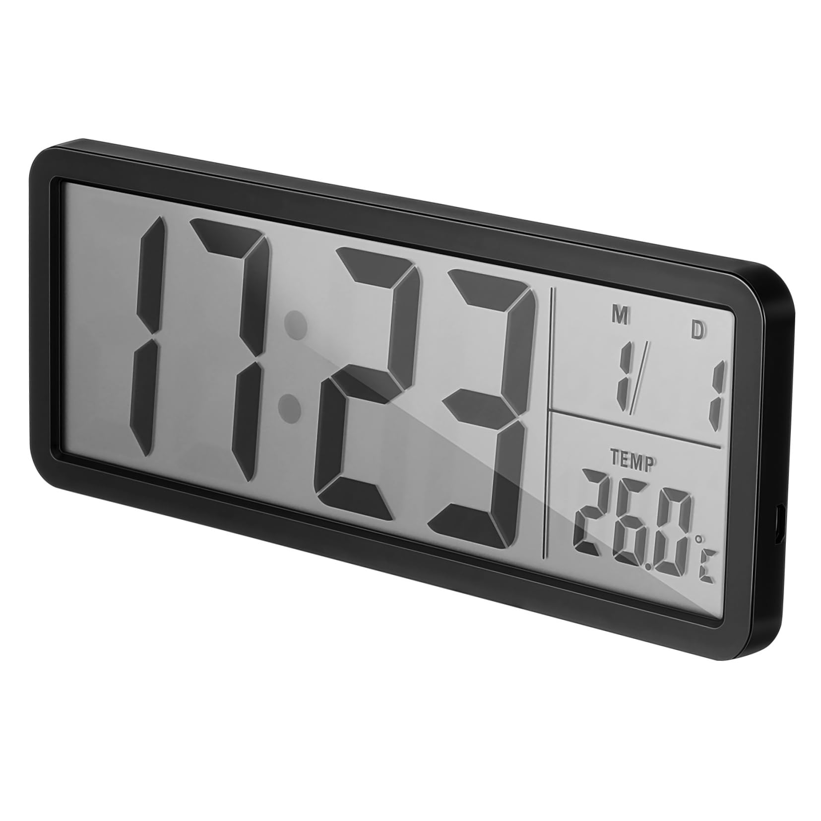 Horloge murale digitale LED avec date et température pour salon moderne
