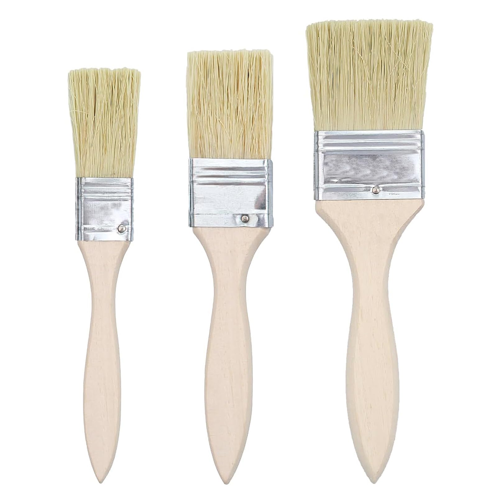 3PCS Pinsel Set, Malerpinsel, Flachpinsel, Pinsel Breit, Holzgriffpinsel Für Farbe, ölmalerei, Beize, Leim, Kleber, Geeignet Zum Fechten, Dekorieren, Malen(23/35/43mm)