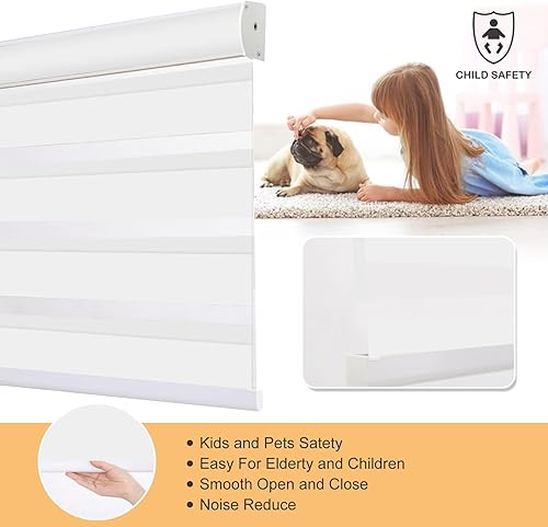 Miniatura 2 de Persianas tipo cebra inalámbricas, de doble capa, con filtro de luz, persianas enrollables transparentes para el hogar, ventanas, puertas