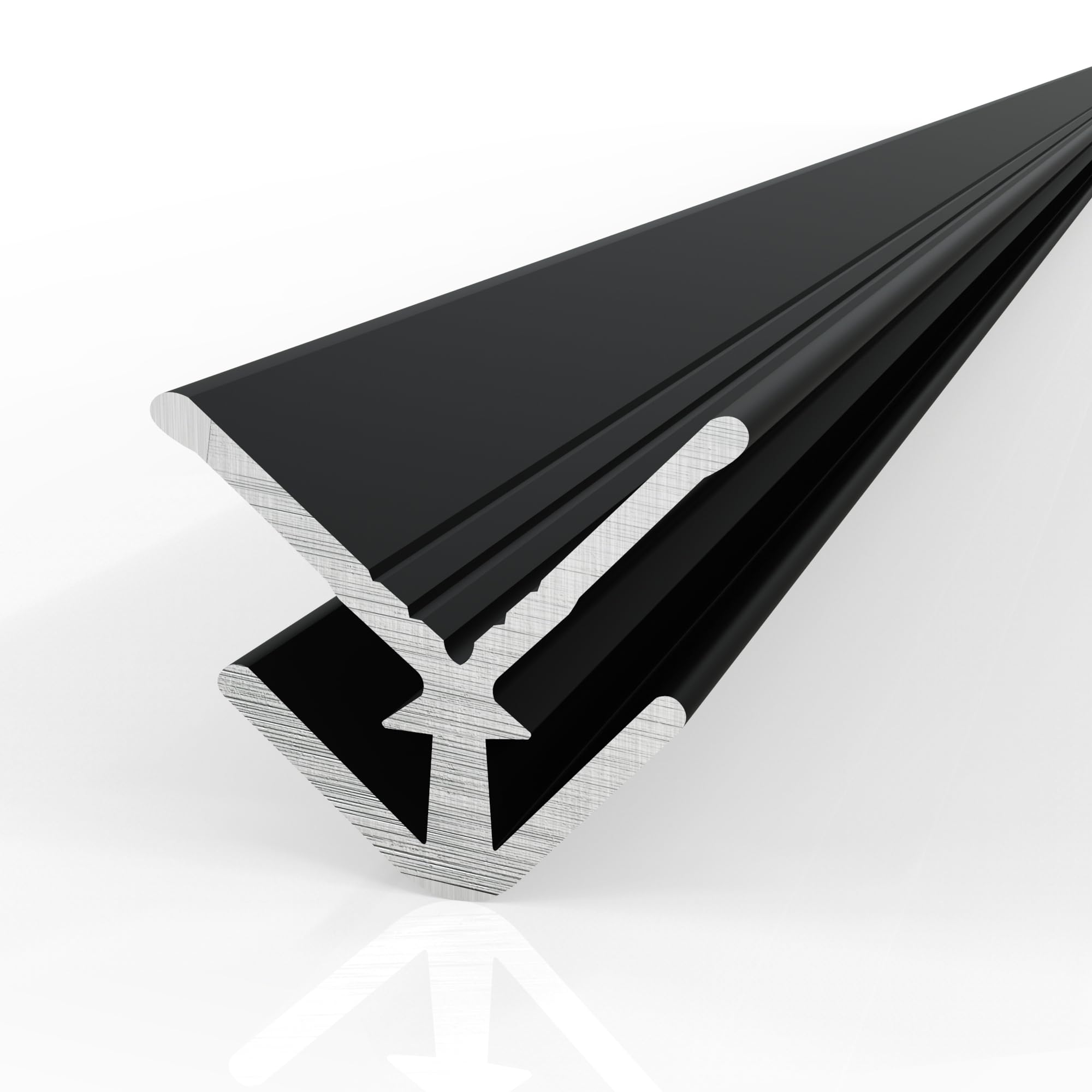 AUPROTEC Aluminium Profil Außeneckprofil Schwarz 200cm Eckverbinder Alu Eckprofil Verbindungsprofil für 3mm Duschrückwände Wandverkleidung Profilleisten für Küchenrückwand