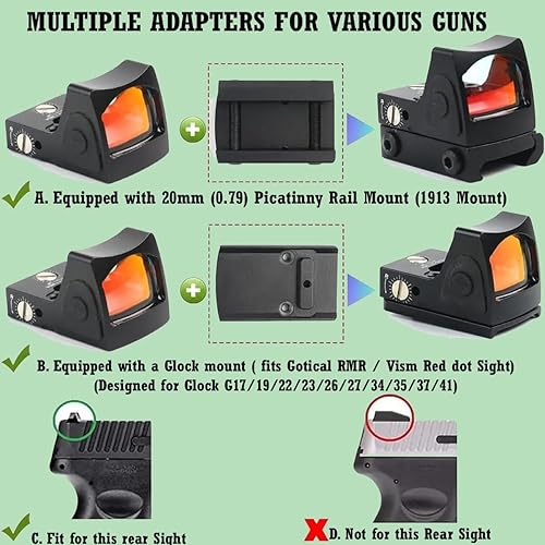 Miniatura 6 de Soporte de alcance para pistola de alta resistencia, compatible con pistolas Sig Sauer 226 229 220 P250 Sig Pro + pistola micro compacta punto rojo