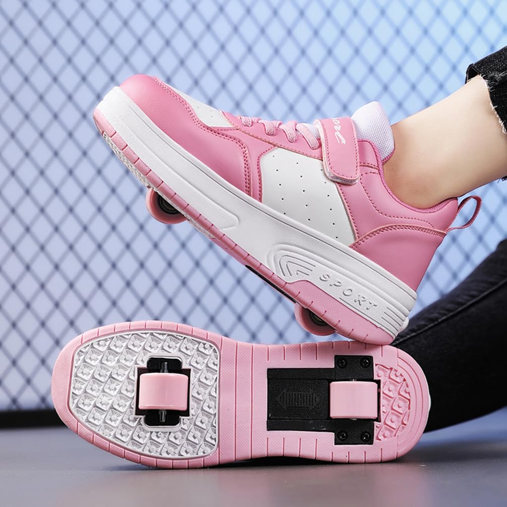 Dziewczęce buty na kółkach dla chłopców buty do deskorolki dla dzieci 2 w 1 wielofunkcyjne buty na rolkach buty na rolkach buty damskie, Rolka S33, 40 EU