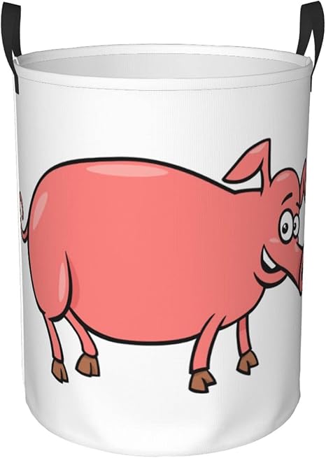 Amazon Co Jp Muooua ランドリーバスケット 洗濯かご ピンク 豚 イノシシ柄 キャラクター 収納ボックス 収納バッグ 大容量 おしゃれ 可愛い 取っ手付き おもちゃ収納 衣類収納 装飾用 雑貨整理 シンプル ホーム キッチン