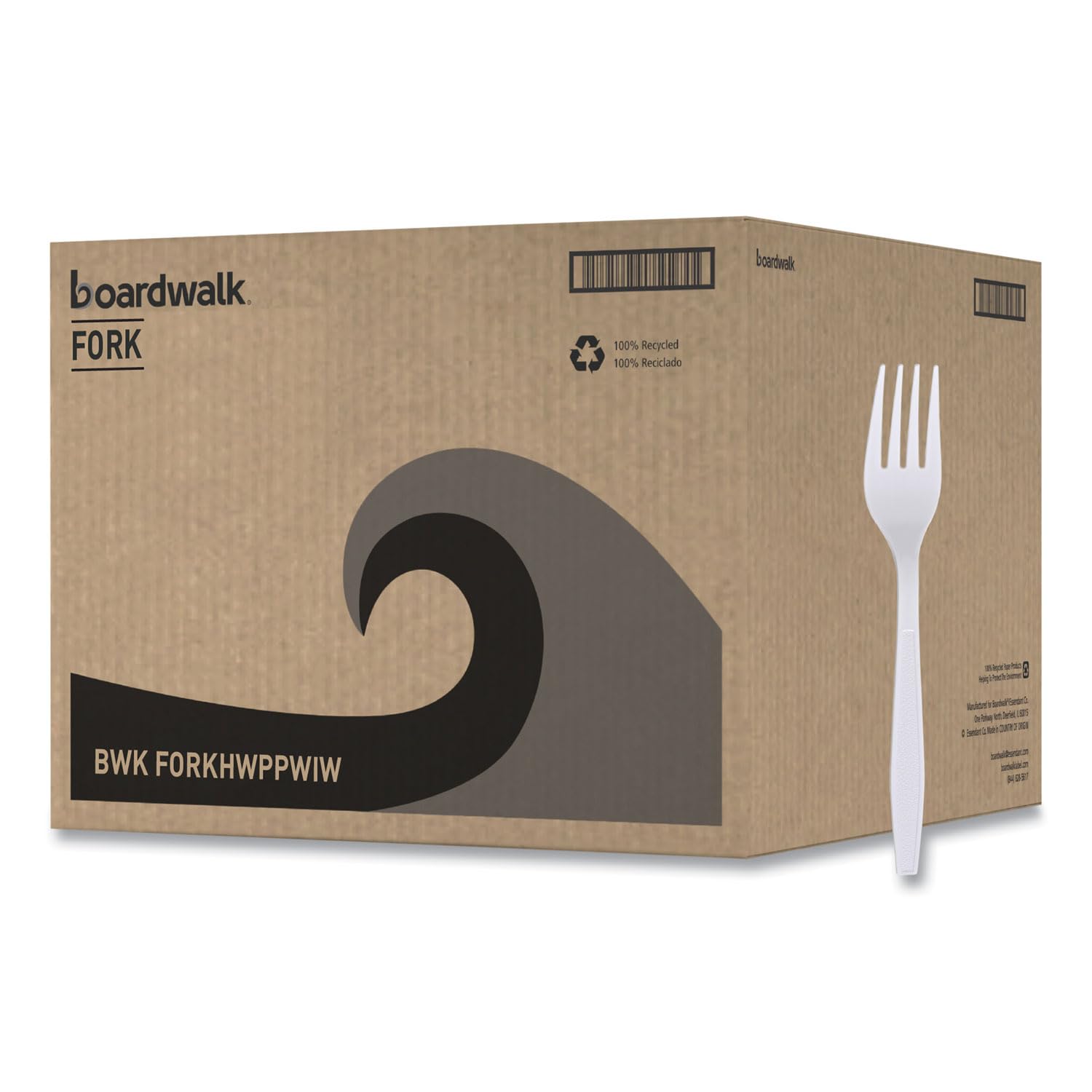 Boardwalk Heavyweight Wrapped Polypropylene Cutlery, Fork, White, 1,000/Carton
