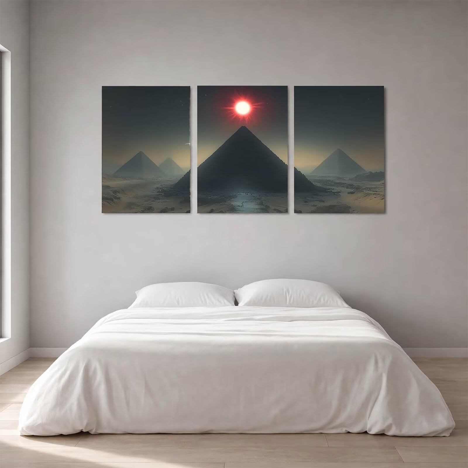 Zestaw 3 szt. piramid diamentowych artystycznych dla dorosłych, krajobraz, malarstwo diamentowe, sztuka kryształowa, zestaw do haftu krzyżykowego, 91 x 61 cm x 3, do malowania po numerach, dla