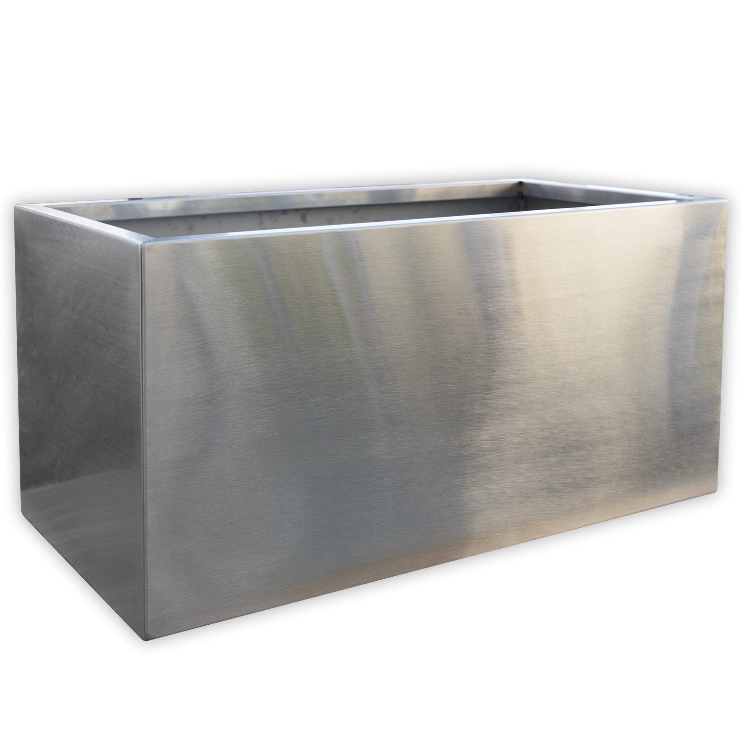 Köhko® Viva Designer Plant Trough Stainless Steel 60 x 27 x 26 cm Matt Brushed Plant Pot Square and Large — image 1