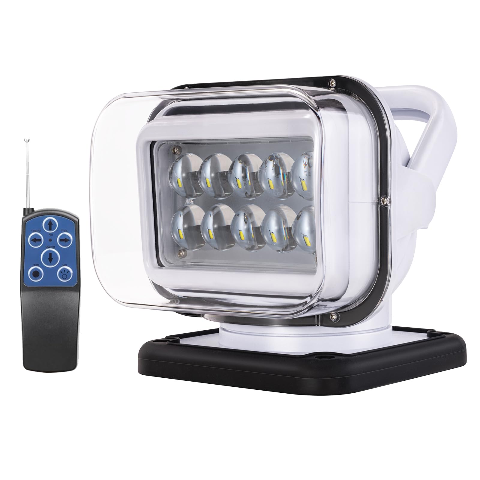 Remote Control Spotlight for Truck, LED Search Light for Truck, Auto-Reset 360° Rotation, 6 Strong Magnets Boat Spot Light for Offroad Pickup SUV UTV Rescue 50W 5000LM 12V 24V