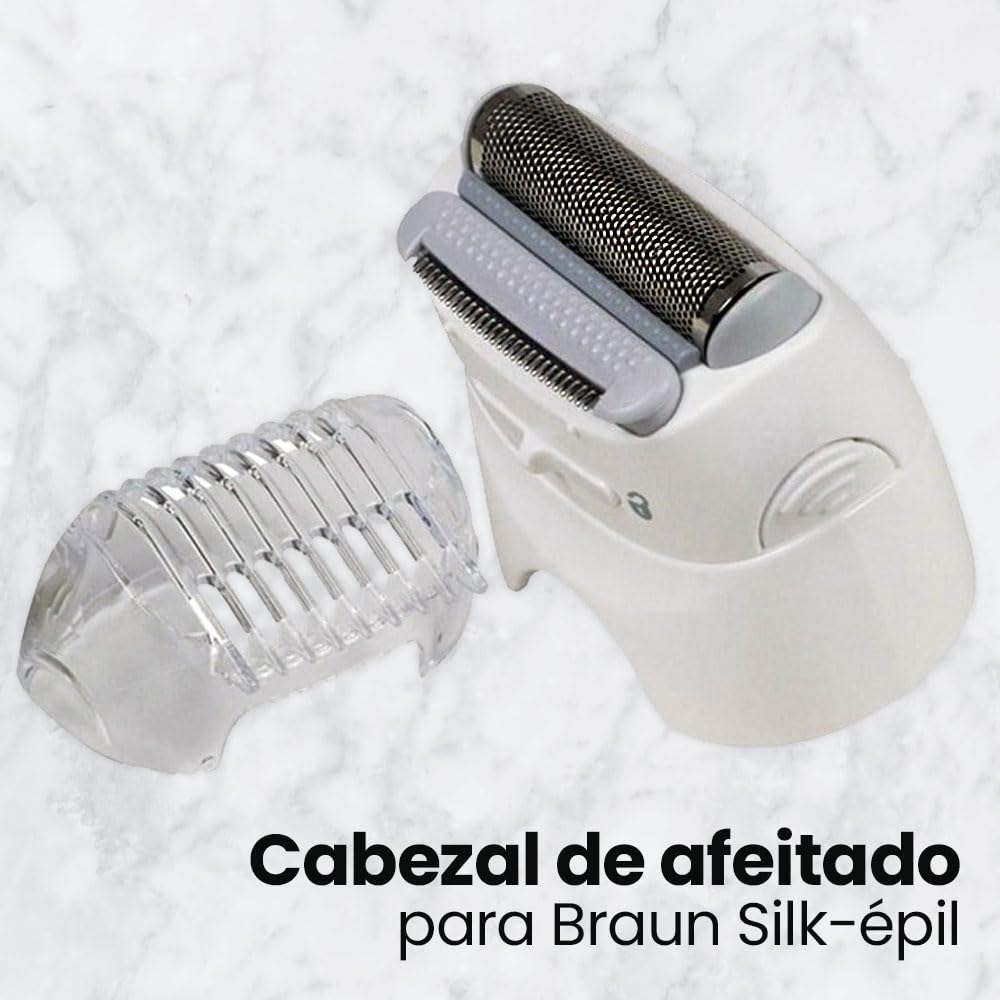 Anakel Home Repuesto Cabezal Depiladora Rasuradora Afeitadora 67030799 Compatible con Braun Silkepil Series 7, Silkepil 5 y Series 9, Color Blanco