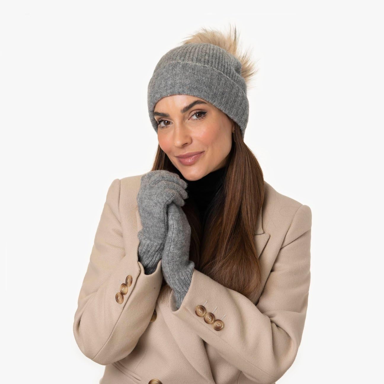Seeberger Ardina Umschlagmütze Mütze Beanie Wollmütze Damenmütze Damen - mit Umschlag, Futter Winter Herbst-Winter