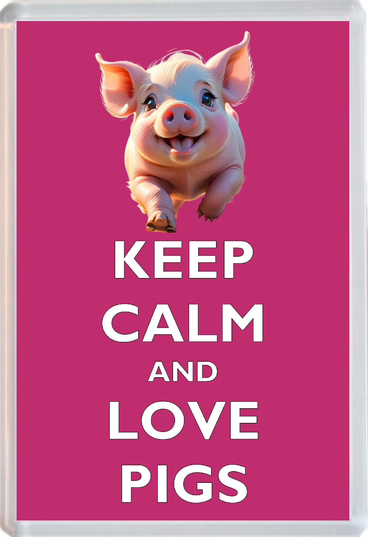 Baked Bean Store Multicolor Keep Calm And Love Pigs - Jumbo Fridge Magnet 96 X 67Mm