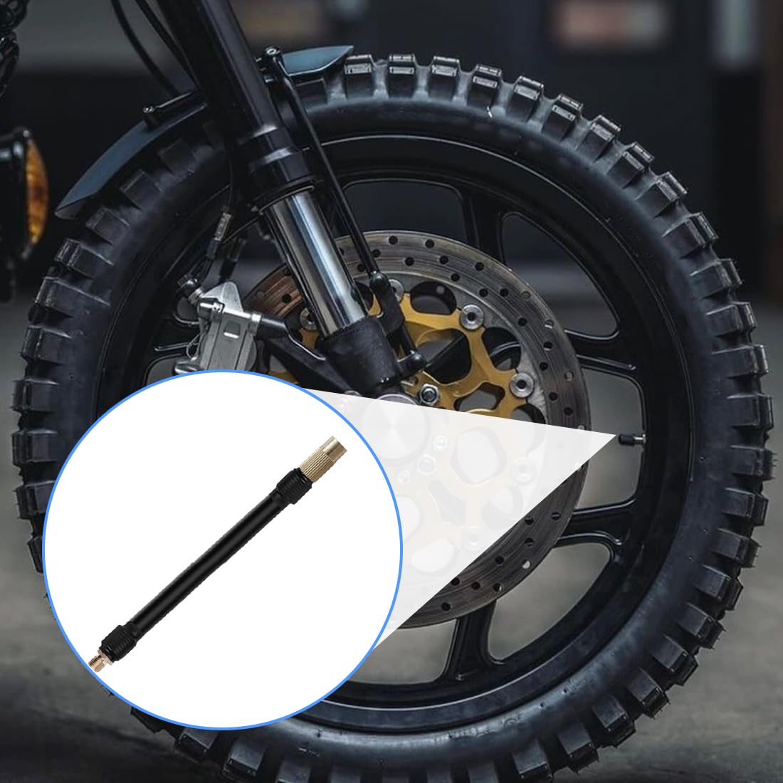 20cm Tubo Prolunga di Gomma Flessibile della Pompa di Gonfiaggio, Compatibile con Xiaomi Compressore Digitale Portatile, Universale Tubo di Estensione per Pneumatici Auto Bicicletta