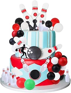 Cheereveal Bowling Cake Figurines Decorations - Sports Theme Cake Cupcake Toppers, Bowling Theme Birthday Party Baby Showe...