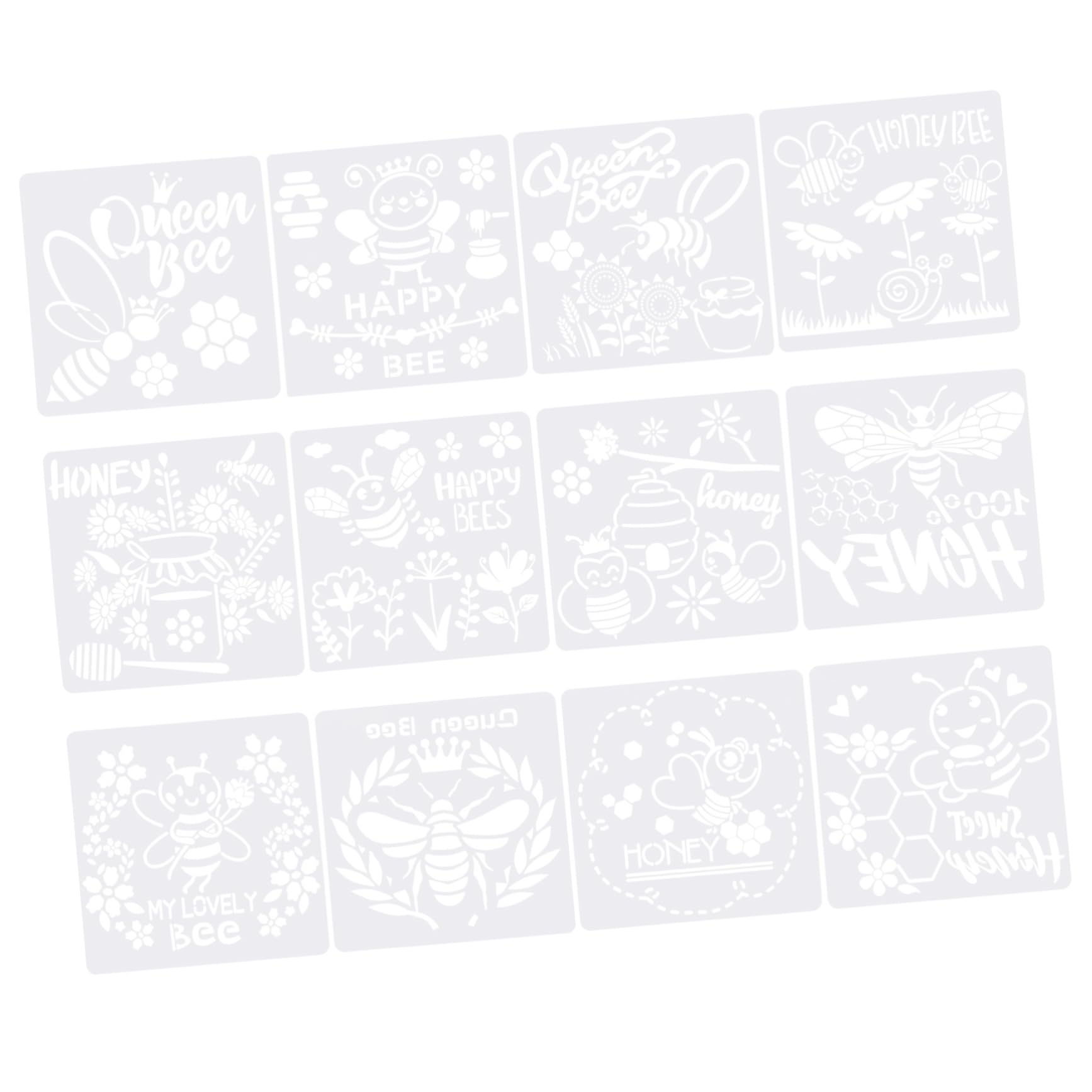 Lurrose 36feuilles Pochoirs De Dessin Pour Modèles Décoratifs De Abeilles Pour Projets Artistiques Et Peinture Sur Divers Supports
