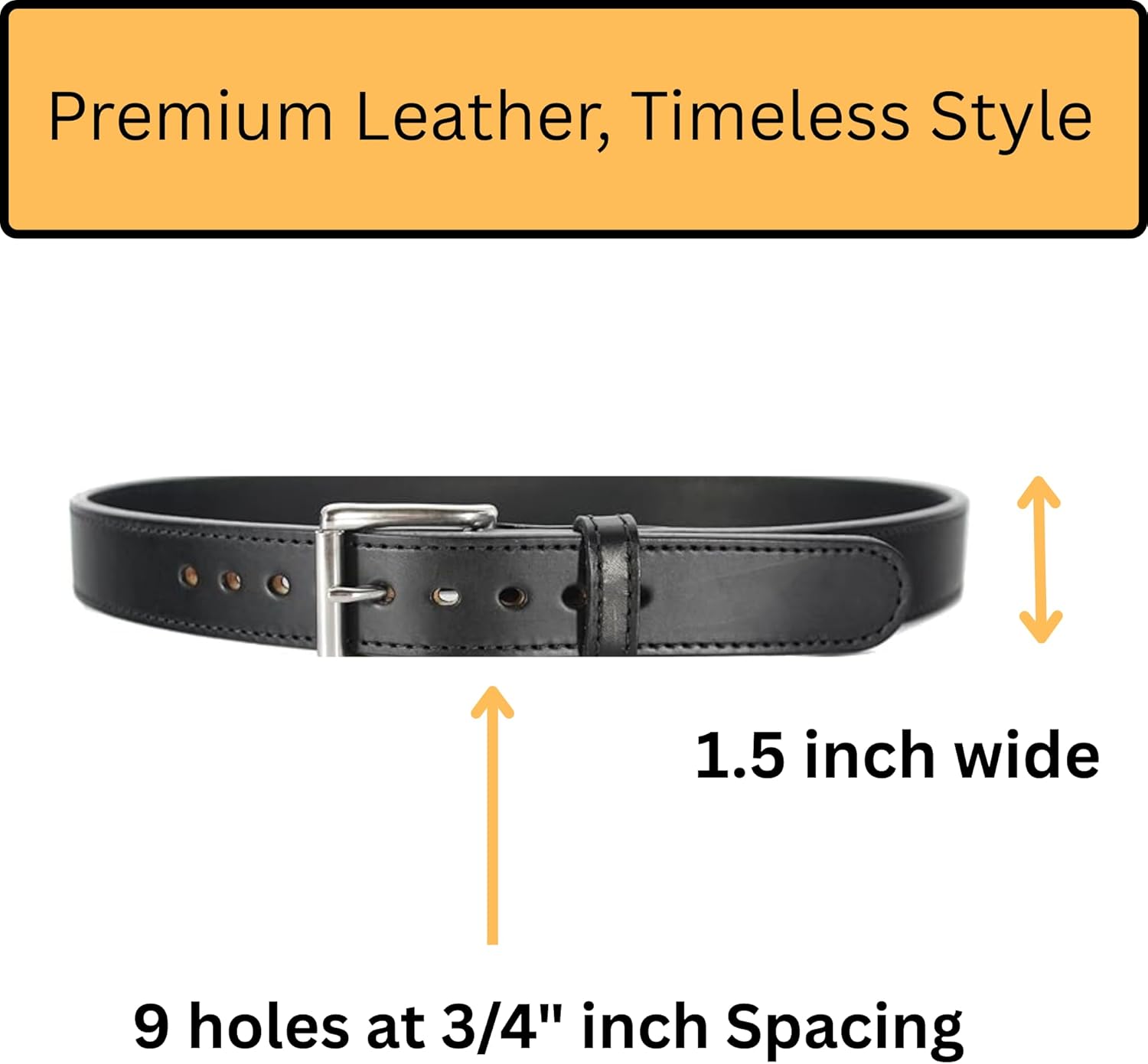 Daltech Force Steel Core Reinforced Leather Gun Belt - Thick Heavy Duty Concealed Carry CCW EDC Belt - Image 5