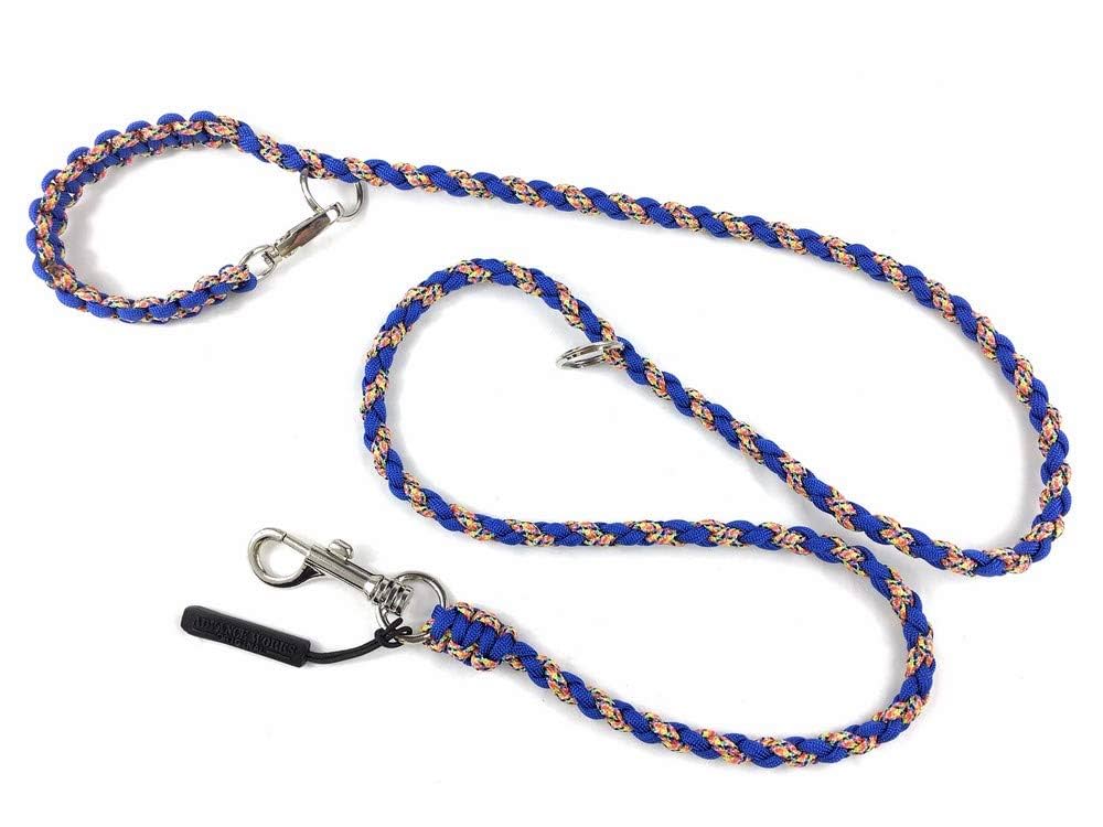 パラコードリード❥　ブラウン×水色×ホワイト　№036 パラコードリード❥ ブラウン×水色×ホワイト №036 犬用品