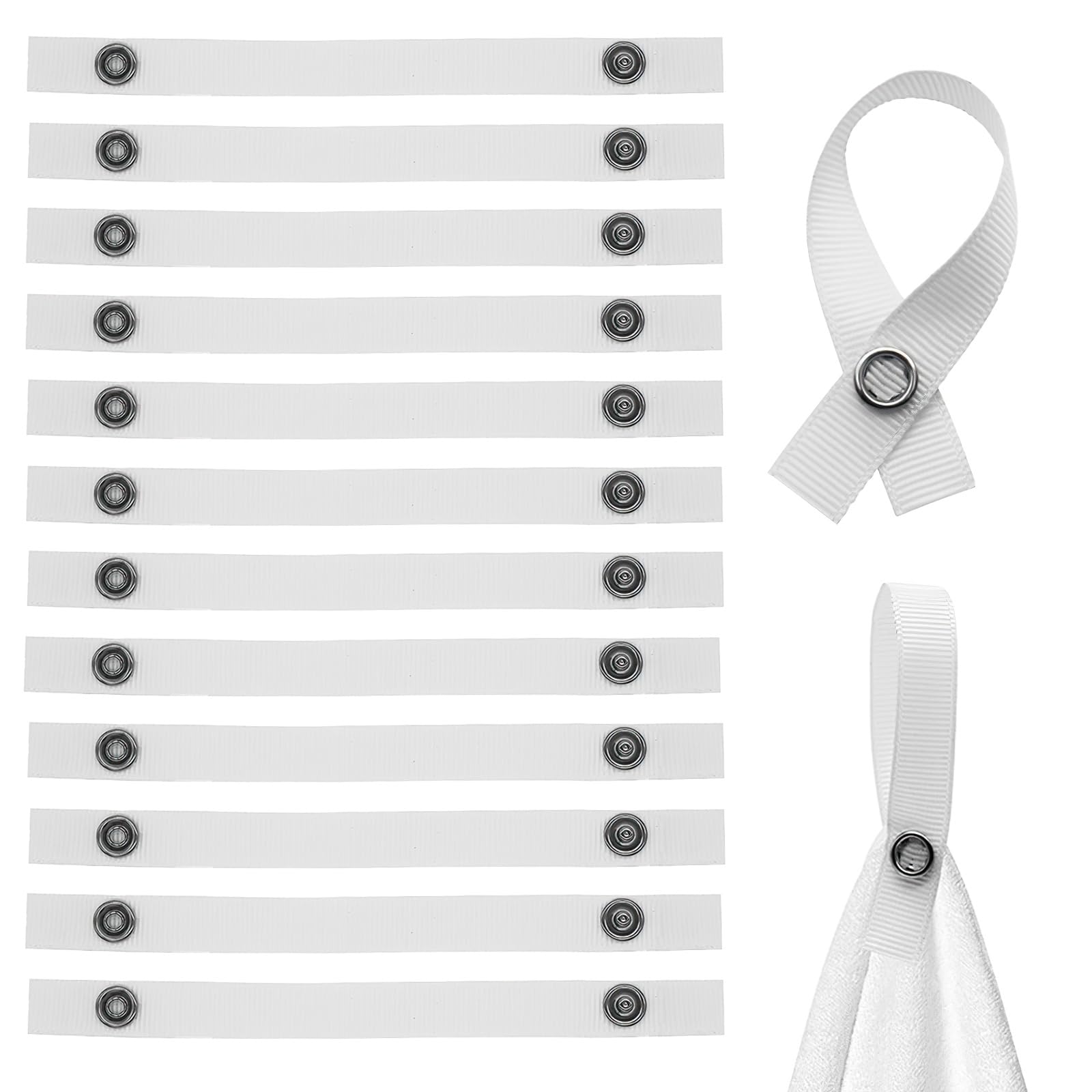Snmygs White 12Pcs Tea Towel Hooks, Towel Clips, Clip Hanger Set, Item Fixing Hooks, Home Accessories, Hanging Clips Tea Towel Holders, Convenient And User-Friendly Kitchen Towels Clip For Home