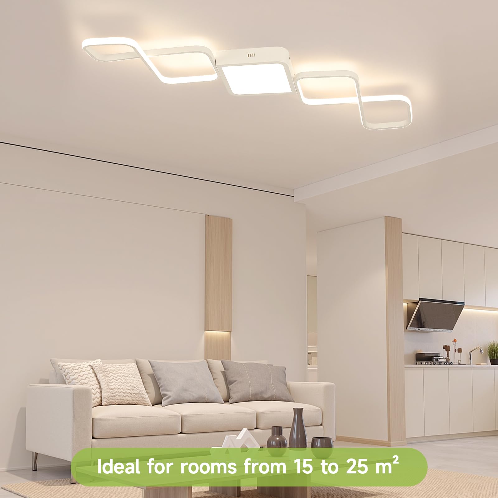 OTREN Plafoniera LED Soffitto Dimmerabile con Telecomando 54W 112cm
