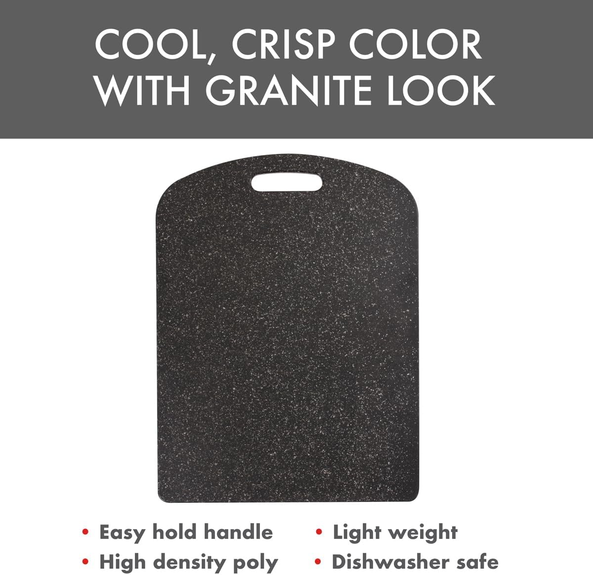 Dexas Decorator House SuperBoard Cutting Board with Rounded Corners, 12 by 16 inches, Heavy Granite