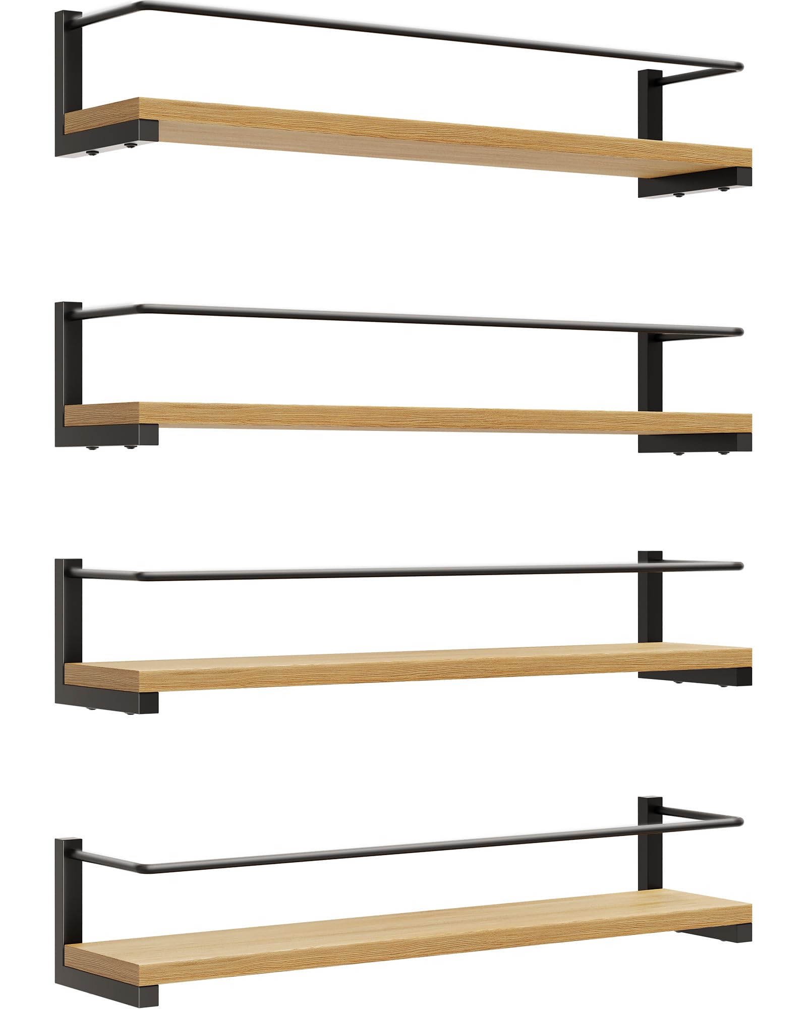 Photo 1 of OROPY Wooden Spice Rack Wall Mounted, Over the Stove, Kitchen Wall, 4 Pack