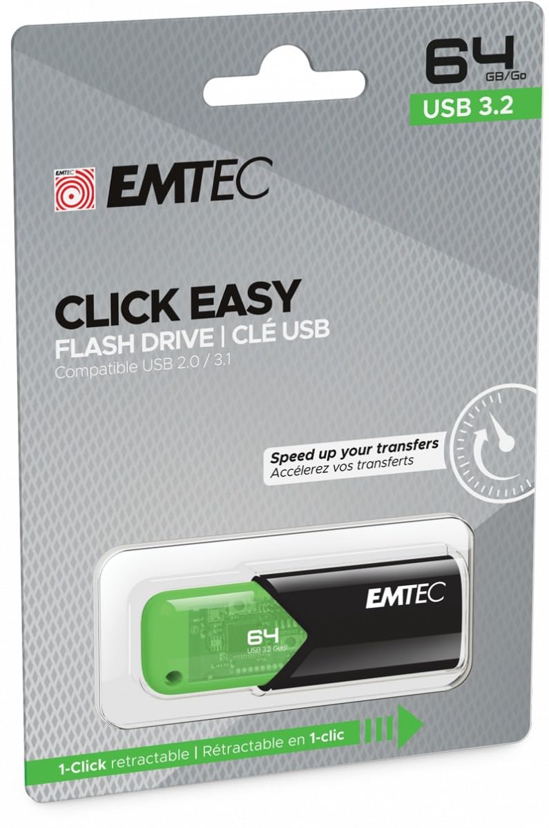 Amazon.com: Emtec Click Easy B110 USB 3.0 (3.2) Flash Drive 64 GB