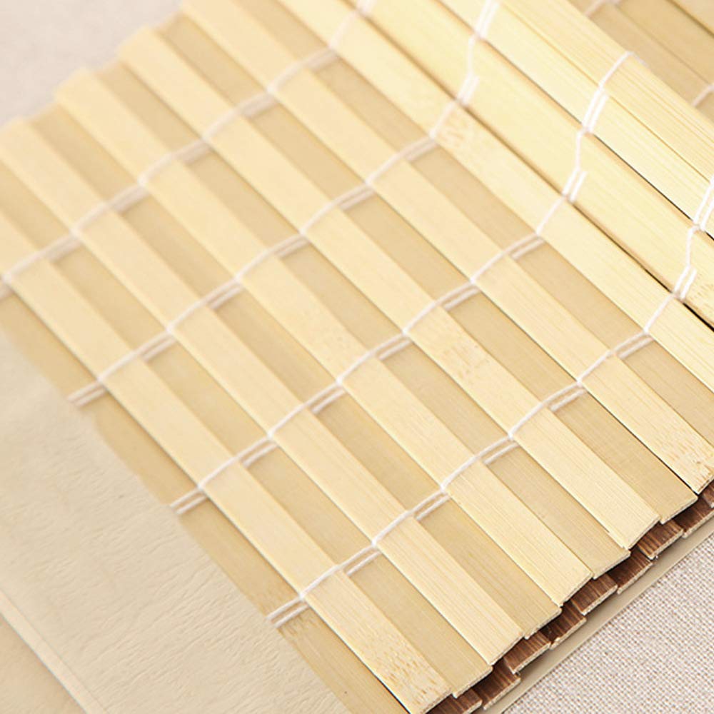 LETAU Cordless Wood Window Roller Shades, Bamboo Light Filtering Window Blinds for Indoor Home, Office, Kitchen, Pattern 1