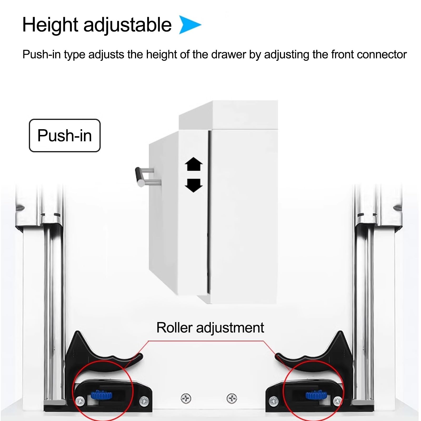 2 PCS Guías De Cajón, Rieles para Cajones, con Cierre Suave, 3 Pliegues Guias Telescopicas para Cajones, Extensión Completa Muebles Riel Guía, Instalación Inferior(45cm/18in)