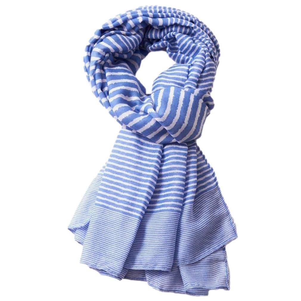 Purple Possum® Blue Striped Scarf Ladies Stripy White Stripes Wrap Large Shawl Oversized Nautical