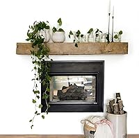 Vista 1 de Estante de chimenea Viga de madera tallada a mano Mantel rústico para chimenea Estantes rústicos de granja Estantes desgastados