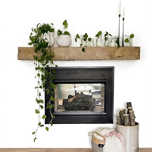 Estante de chimenea | Viga de madera tallada a mano | Mantel rústico para chimenea | Estantes rústicos de granja | Estantes desgastados