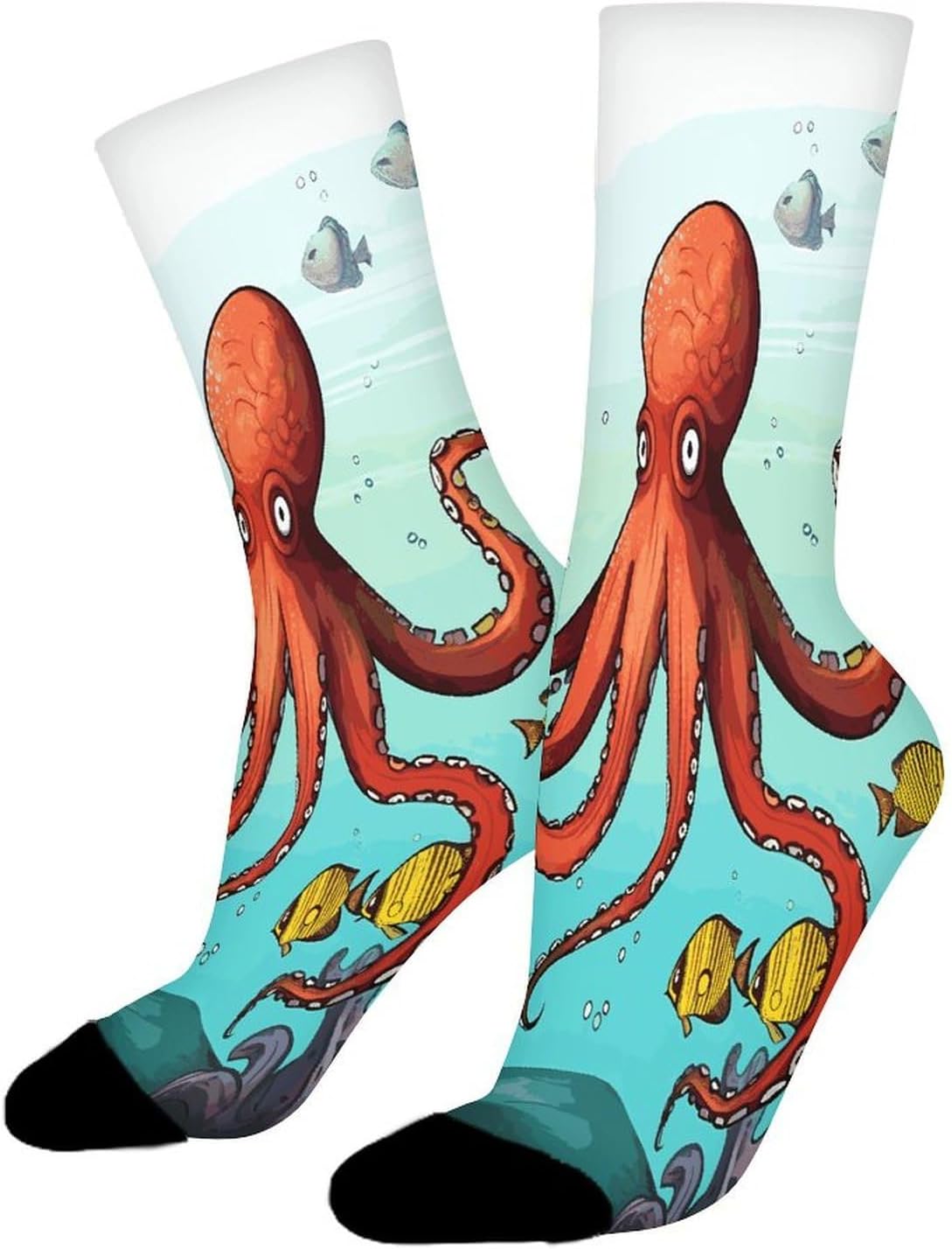 Giant Octopus Crew Sock High Stocking Grippy Socks | Socks for Men & Women,Stockings-Long Thin Tube Sports, Breathable Soft Athletic for Nurses,Travel