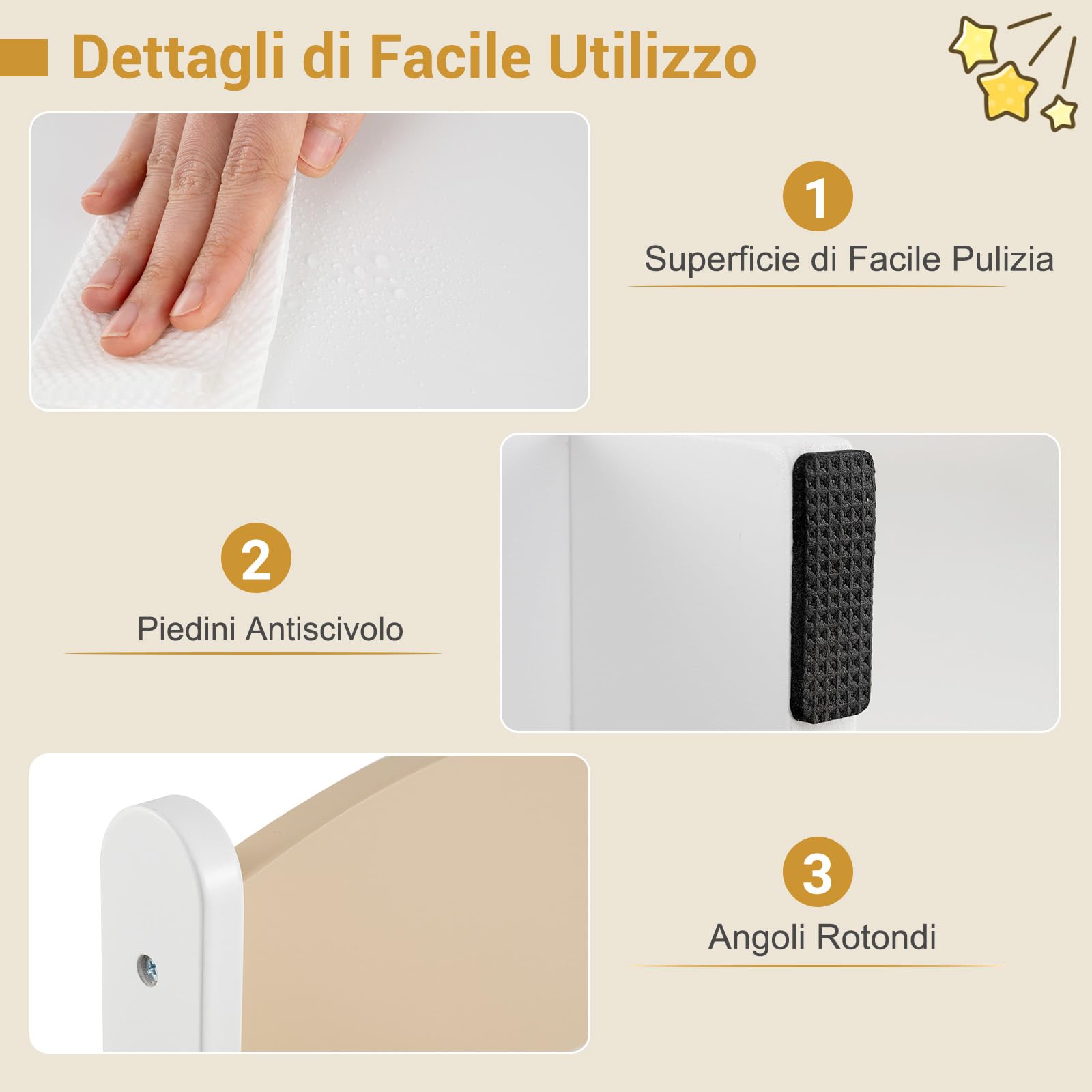 RELAX4LIFE Tavolo per Bambini con 2 Sedie Ergonomiche e 2 Cassetti in Tessuto Rimovibili, Set Scrivania e Sedia per Bambini dai 3 Anni in Su per Giocare e Studiare, Carico 50 kg (Beige)