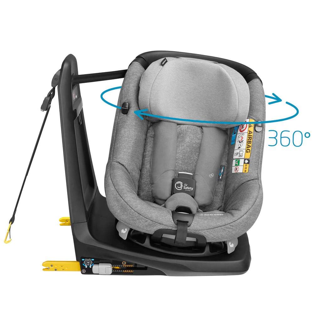 Maxi-Cosi AXISSFIX AIR 'Nomad Grey' - Silla de auto giratoria i-Size desde los 61 hasta los 105 cm, grupo 1, unisex, color nomad grey