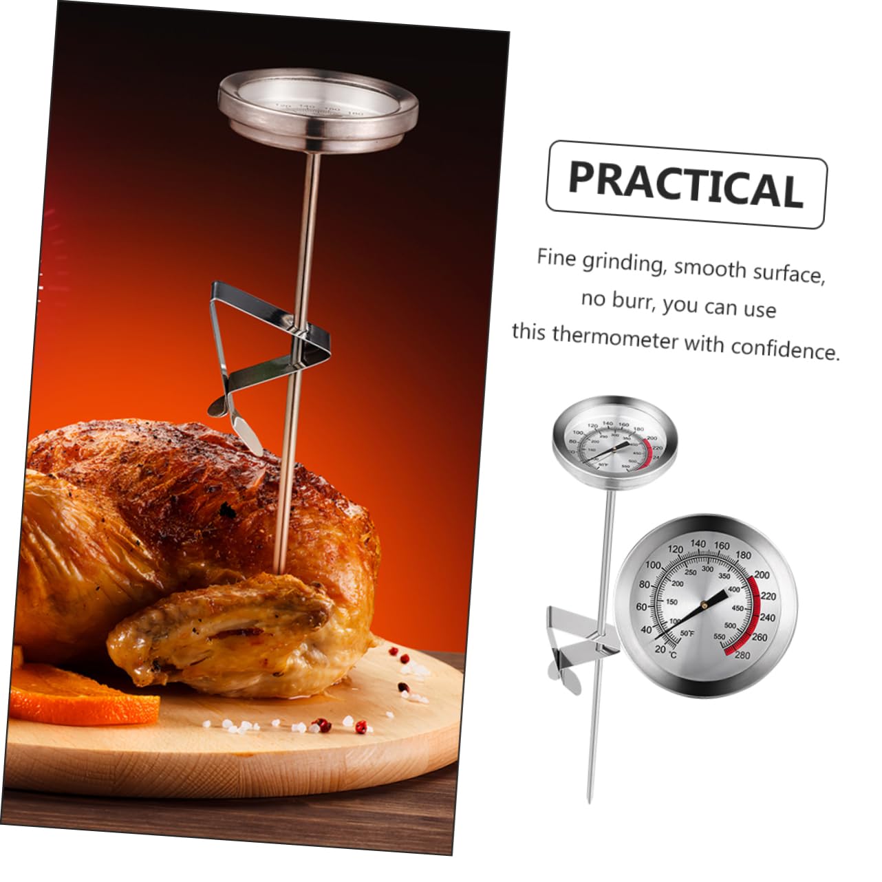 MUCKLILY Meat Thermometer Probe Digital Grill Thermometer for Cooking Fried Food and Accurate Temperature Gauge for Kitchen Use