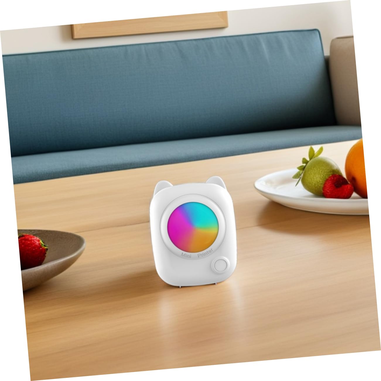 Homoyoyo Mini Stampante Termica Portatile Bianca, Stampa Etichette | Abs, Batteria 1200mah, Formato Tascabile, per Fogli Adesivi, Foto, Ricevute e Memo