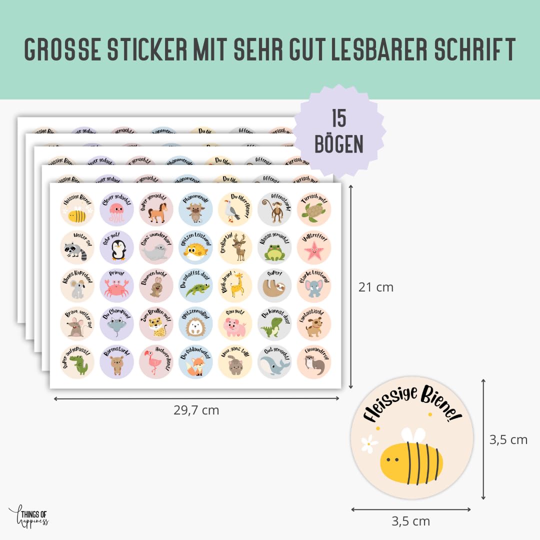 Winter Shore Belohnungssticker für Kinder [1008 Pack] - Deutsche