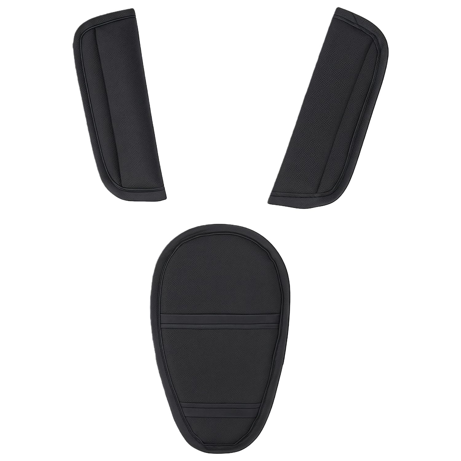 FIGCY 3 Pcs Soft Baby Shoulder Pad & Crotch Cover, Black Kids Seatbelt Covers